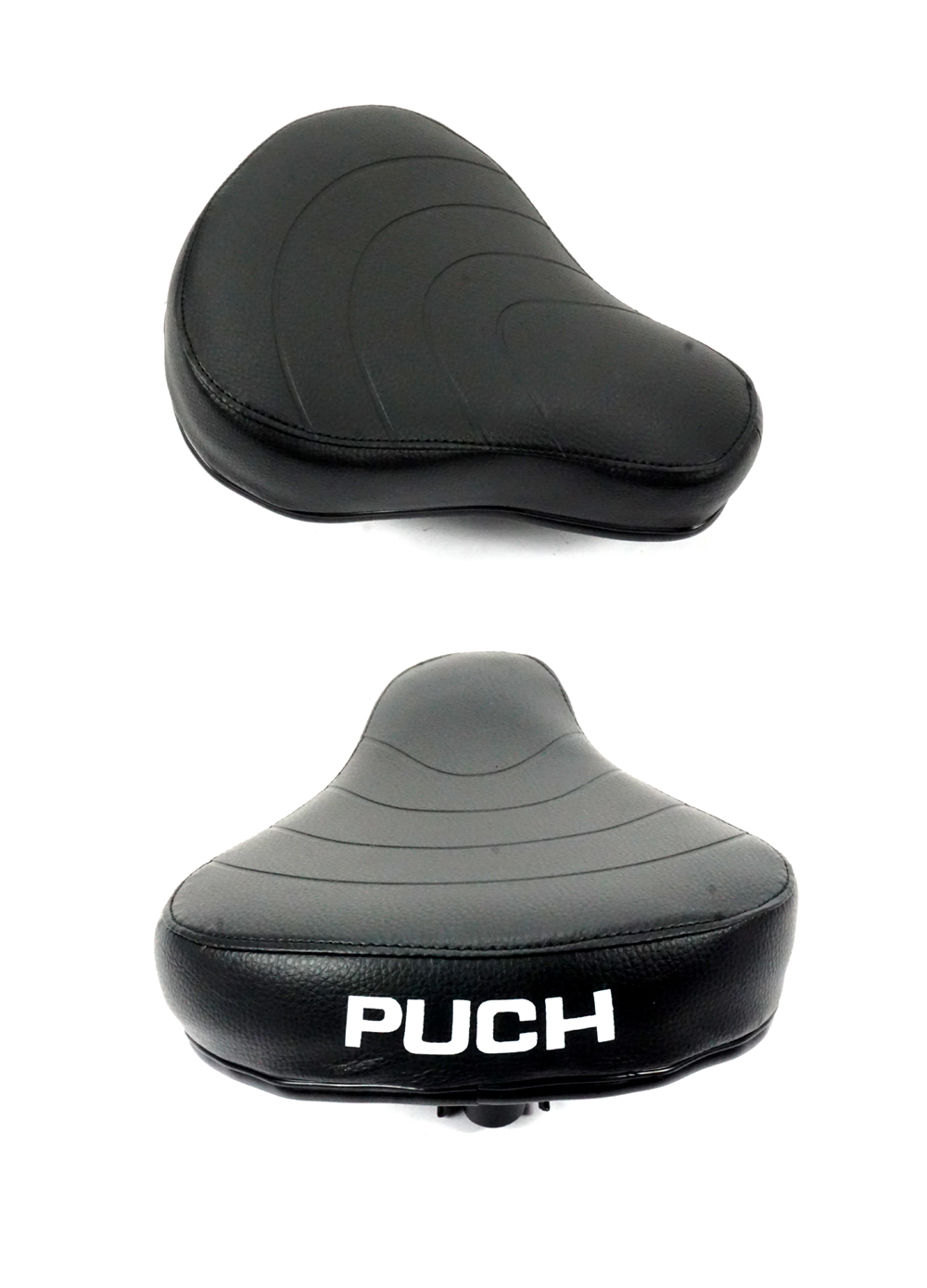 PUCH MAXI Zadel zwart dun met naam - kleine letters.