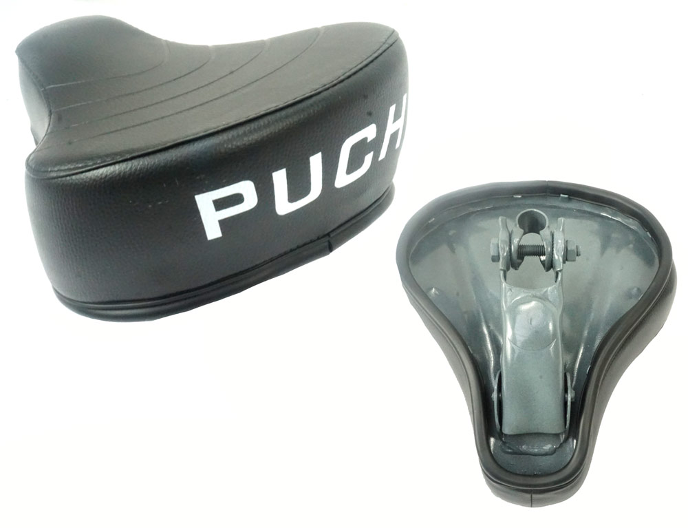 PUCH MAXI Zadel zwart dik model met opdruk/naam als origineel