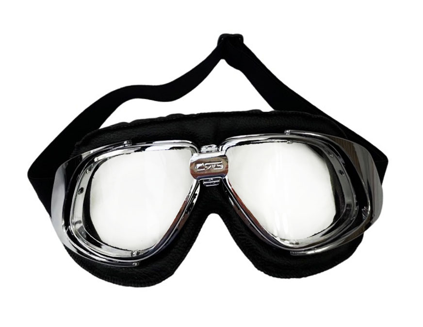 UNIVERSEEL Pilotenbril / oldtimer bril - zwart / chroom - transparant glas 