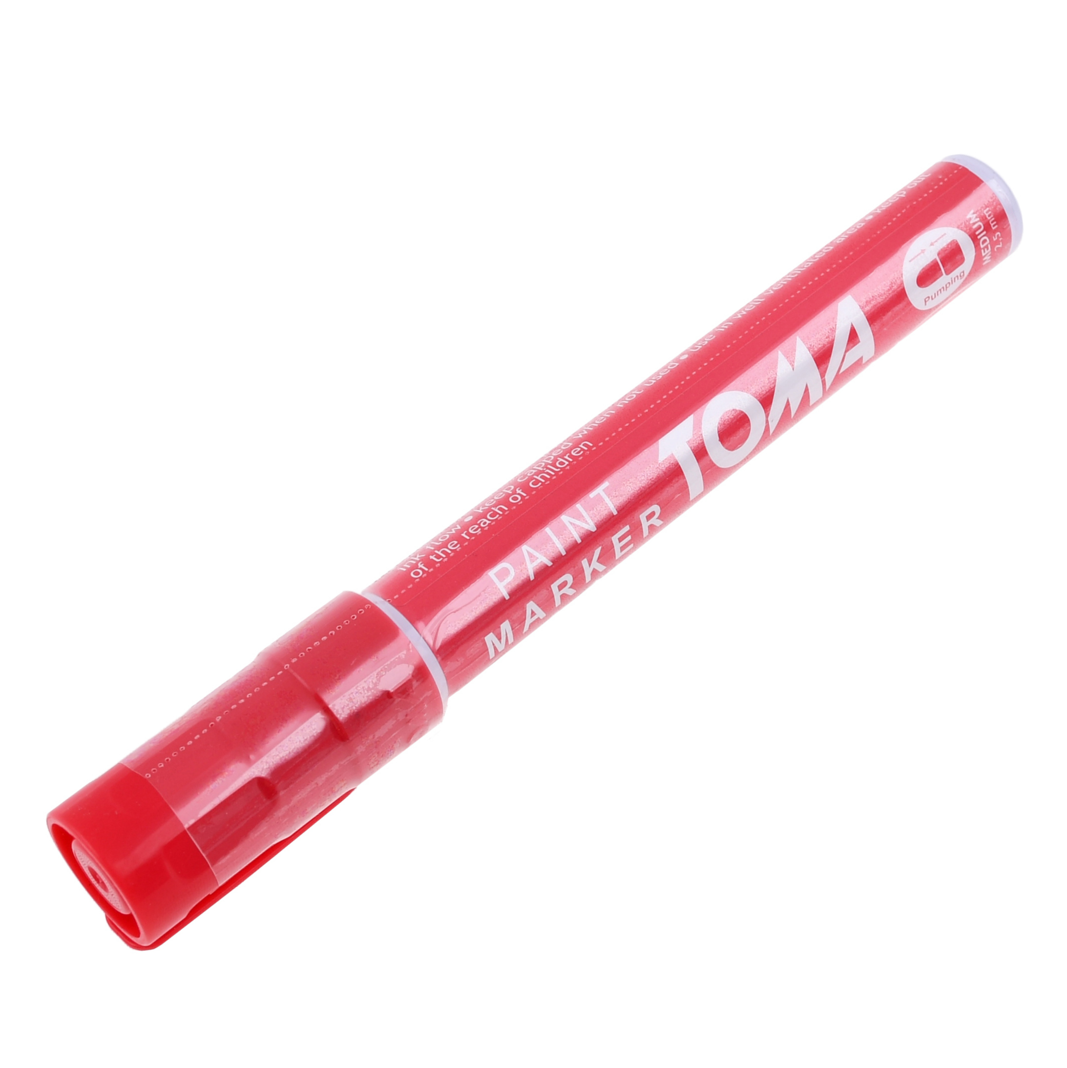 UNIVERSEEL Stift / pen rood voor staal - hout - rubber - kunststof - glas en banden - bandenstift (made in EU)